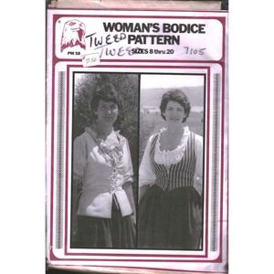 Vintage Tweed Woman's Bodice Sewing Pattern PM/58 Sizes 8-20 Renaissance Folk